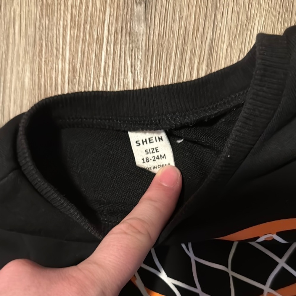 Black and Orange Basketball Sweatshirt and Pants Set - Picture 2 of 2